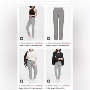 Banana republic Sloan Skinny-Fit Houndstooth Black & White size 2